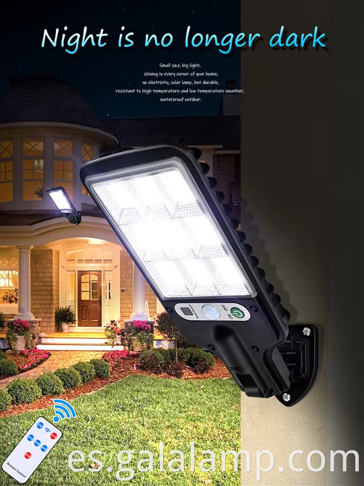 Luz de jardín solar al aire libre con sensor de movimiento y control remoto